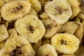 Closeup View of a Pile of Fried Banana Chips Royalty Free Stock Photo