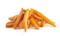 Pile of Frozen Sweet Potato Fries Isolated on a White Background Royalty Free Stock Photo