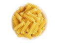 Pile of fusilli pasta in bowl