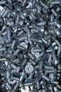 Pile of galvanized metal steel countersunk head screws
