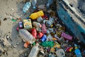 pile of garbage on the beach - Environment pollution