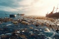Pile of garbage on the beach. Pollution environment concept, Concept of environmental pollution, Pile of garbage and waste in the Royalty Free Stock Photo