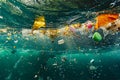 pile of garbage in the water
