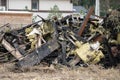 Pile of garbage left after burnt house demolition