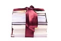 Pile of gift books tied up with a ribbon