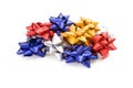 Pile of gift bows isolated on white Royalty Free Stock Photo