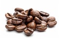 Coffee beans on white background. Neural network AI generated Royalty Free Stock Photo