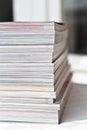 Pile of glossy magazines Royalty Free Stock Photo