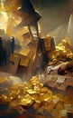 A pile of gold - abstract digital art