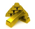 Pile of gold blocks Royalty Free Stock Photo