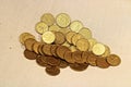 Pile of gold coins treasure