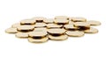 Pile of Gold Coins on White Background Royalty Free Stock Photo