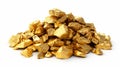 Pile of Gold Nuggets Shining Brightly. Generative ai