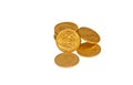 Pile of gold sovereigns isolated