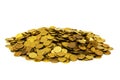 Pile of golden coins isolated Royalty Free Stock Photo