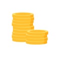 Pile of Golden Coins Isolated Money. Vector Gold