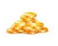 Pile of Golden Coins Vector Illustration Isolated Royalty Free Stock Photo