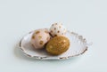 Colorful golden Easter eggs Royalty Free Stock Photo