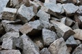 Pile of granite pieces of the Carisolo - Pinzolo