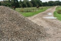 Pile of gravel for road repair Royalty Free Stock Photo