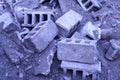 Pile of Gray Bricks from Vacated Home Royalty Free Stock Photo