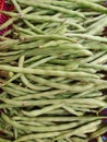 A pile of green beans in a traditional pasr, pulled from the high engle Royalty Free Stock Photo