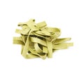 Pile of green fettucce pasta isolated Royalty Free Stock Photo