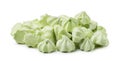 Pile of green mini marshmallows isolated Royalty Free Stock Photo