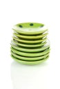 Pile of green plates