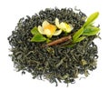 Dry jasmine pearl tea isolated on white. Royalty Free Stock Photo