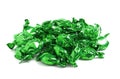 Pile of Green Wrapped Candy Isolated on a White Background Royalty Free Stock Photo