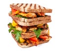 Pile of grilled chicken sandwiches Royalty Free Stock Photo