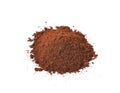 Pile of the ground coffee flakes isolated Royalty Free Stock Photo