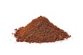 Pile of the ground coffee flakes isolated Royalty Free Stock Photo