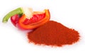 Pile of ground paprika with pepper Royalty Free Stock Photo