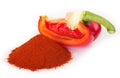 Pile of ground paprika with pepper Royalty Free Stock Photo