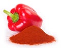 Pile of ground paprika with pepper Royalty Free Stock Photo