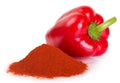 Pile of ground paprika with pepper Royalty Free Stock Photo