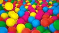 Multicolored spheres closeup in pool for children fun abstract background Royalty Free Stock Photo