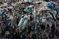 A pile of hard-to-decompose plastic waste. Environmental issues in India,