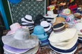 Pile of hats in market Royalty Free Stock Photo