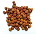 Pile of hazelnuts on a white background Royalty Free Stock Photo