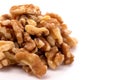 Pile of Healthy Walnuts on a White Background Royalty Free Stock Photo