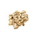 Pile of homegrown mammoth sunflower seeds isolated on white background Royalty Free Stock Photo