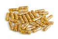 Pile of homeopathic pills with bee pollen Royalty Free Stock Photo