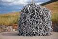 Pile of horns at the National Bison Range Royalty Free Stock Photo