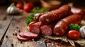 Pile of Hot Dogs on Wooden Cutting Board Royalty Free Stock Photo