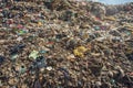 Pile of household garbage in the landfill. Trash in municipal landfills for household waste, pollution problem