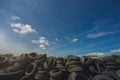 Pile of household garbage in the landfill. Trash in municipal landfills for household waste, pollution problem Royalty Free Stock Photo