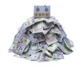 House on Money Pile Royalty Free Stock Photo